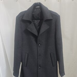 Men's Elegant Charcoal Trench Coat